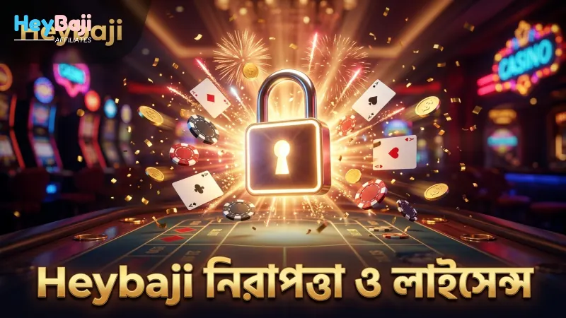PAGCOR লাইসেন্সসহ Heybaji এর নিরাপত্তা ও বিশ্বাসযোগ্যতা।